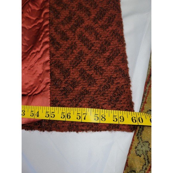 Vintage 60s 70s Rust Boucle Herringbone Double-Breasted Coat Jacket Mod Medium - Picture 16 of 16